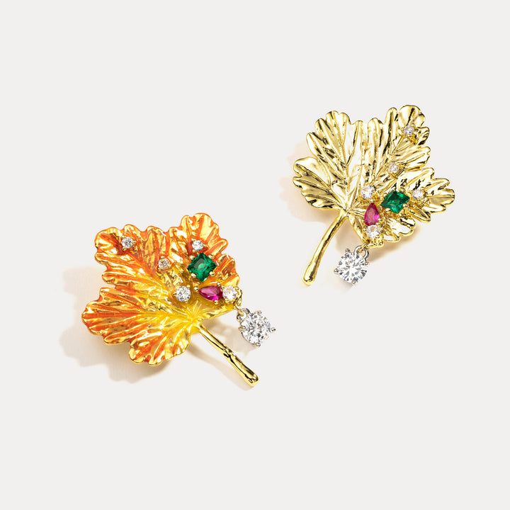 Maple Leaf Diamond Brooch