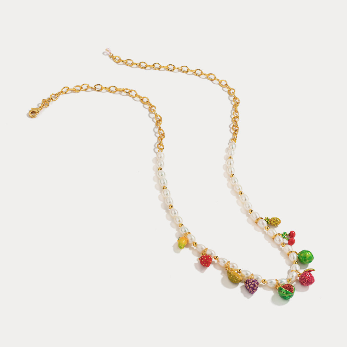 cherry fruit pearl necklace