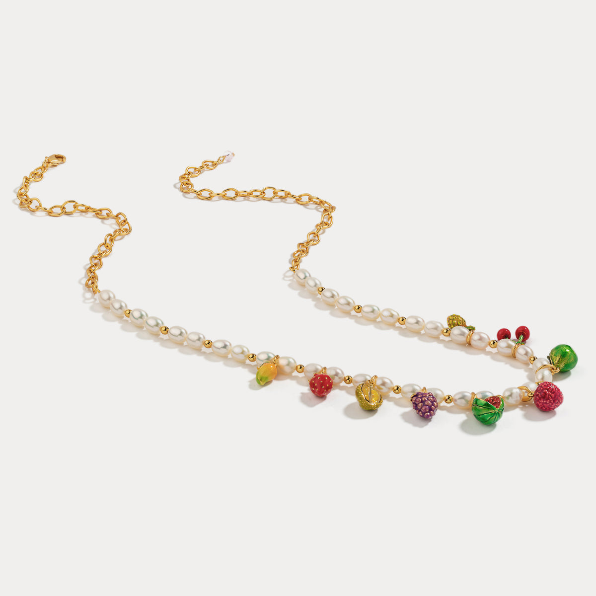 fruit pearl chain necklace