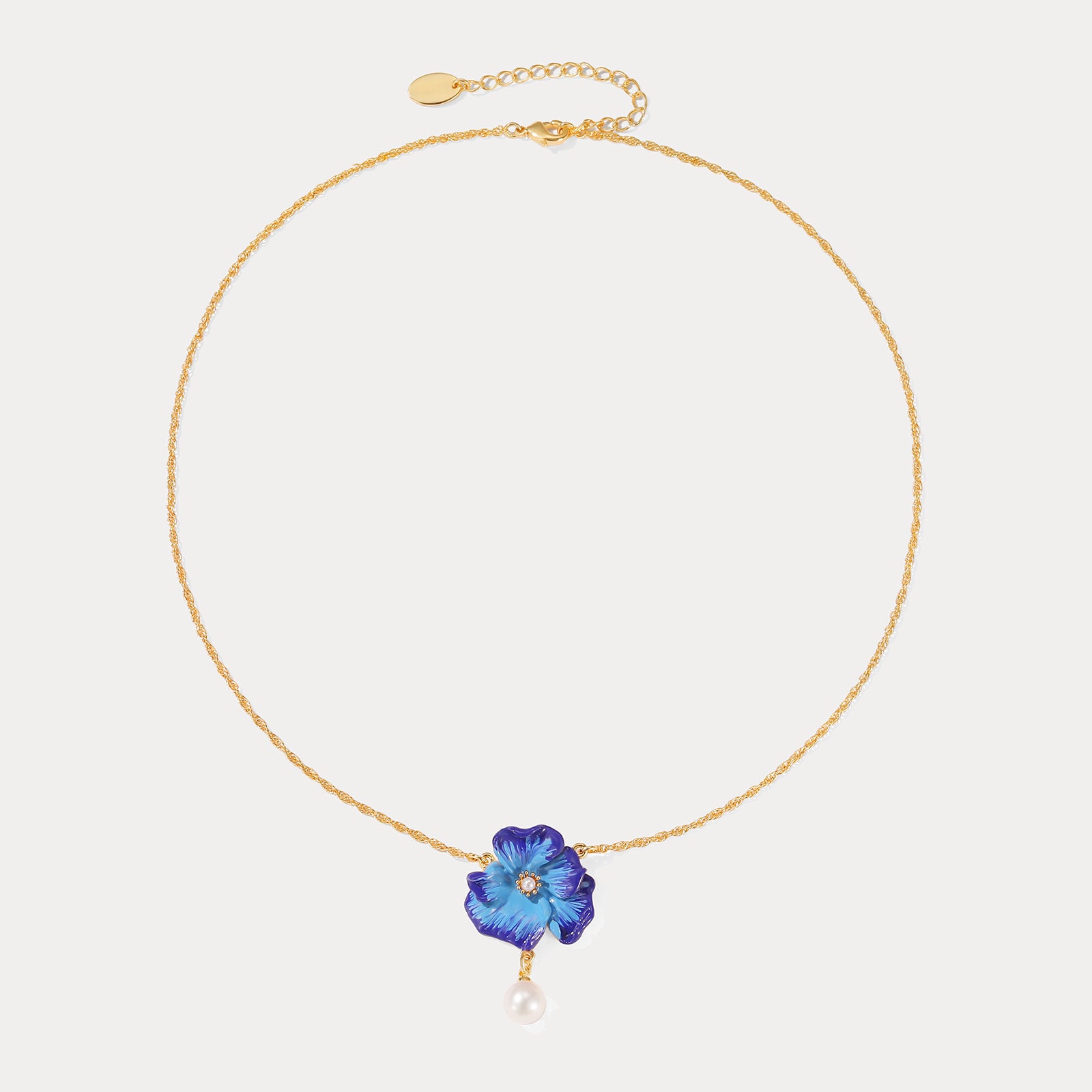 Blue Corn Poppy Pendant Necklace