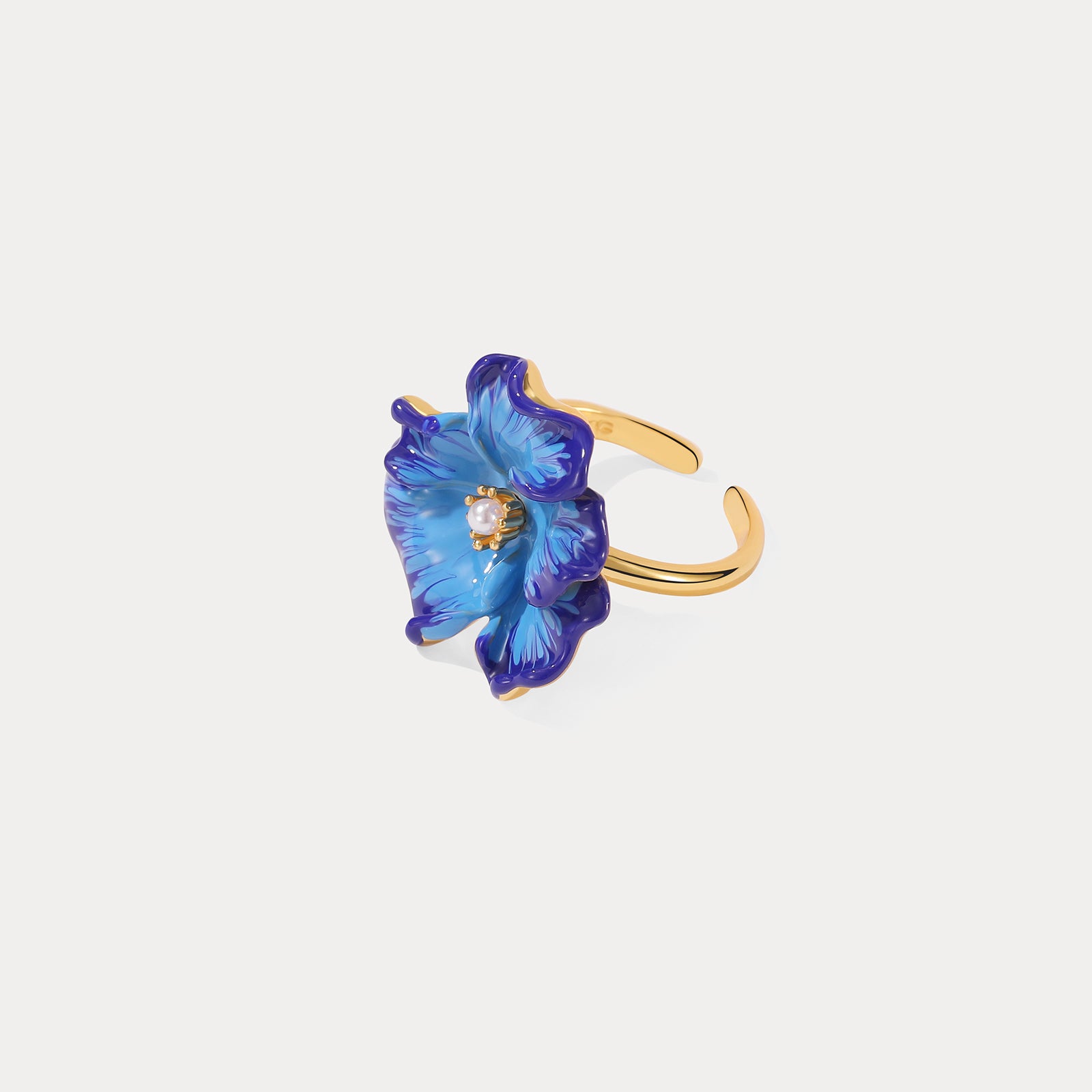Blue Corn Poppy Diamond Ring