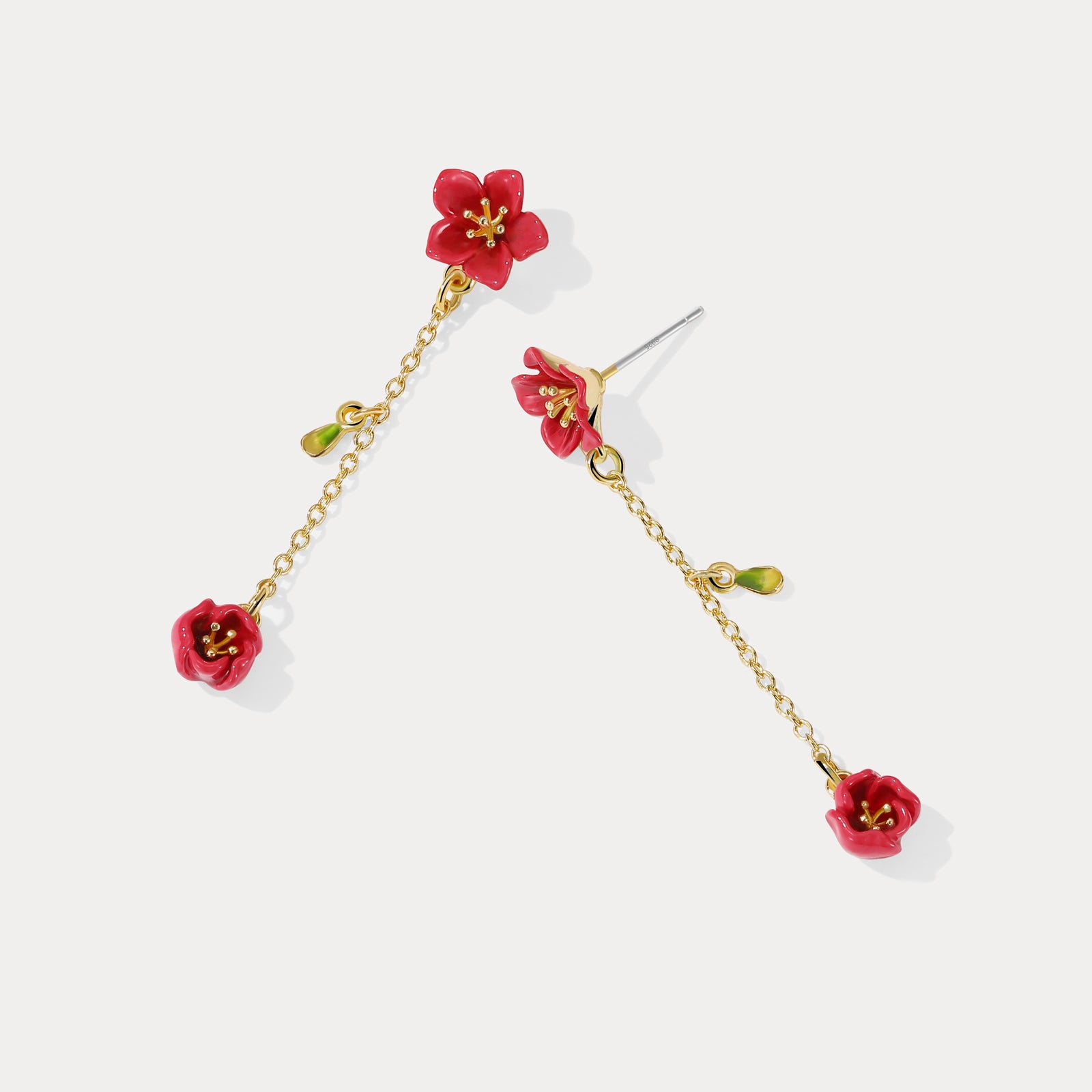Vintage  Begonia Flower Earrings