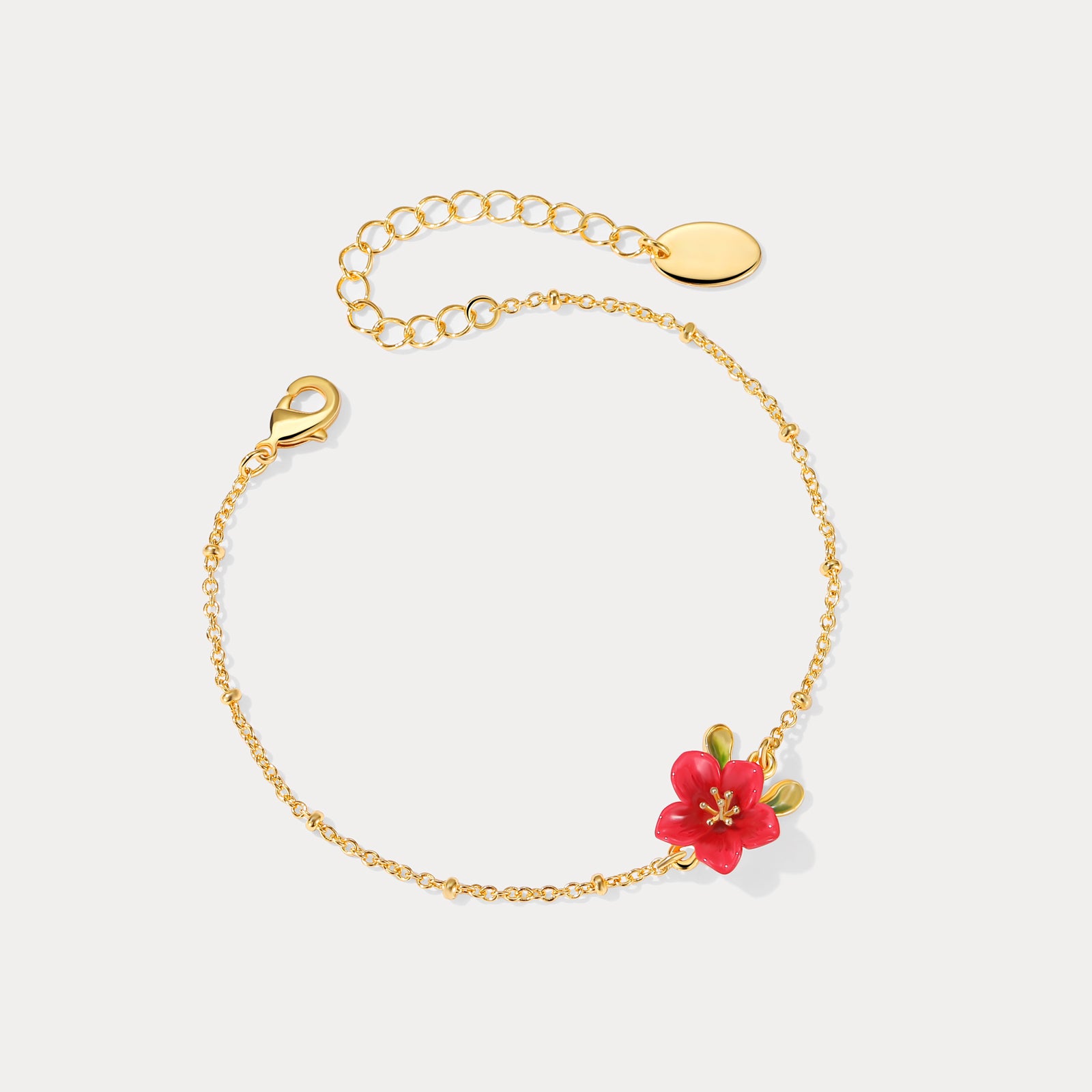 Begonia Flower Chain Bracelet