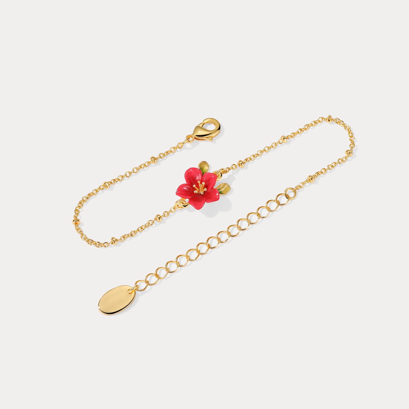 Begonia Flower Brass Bracelet