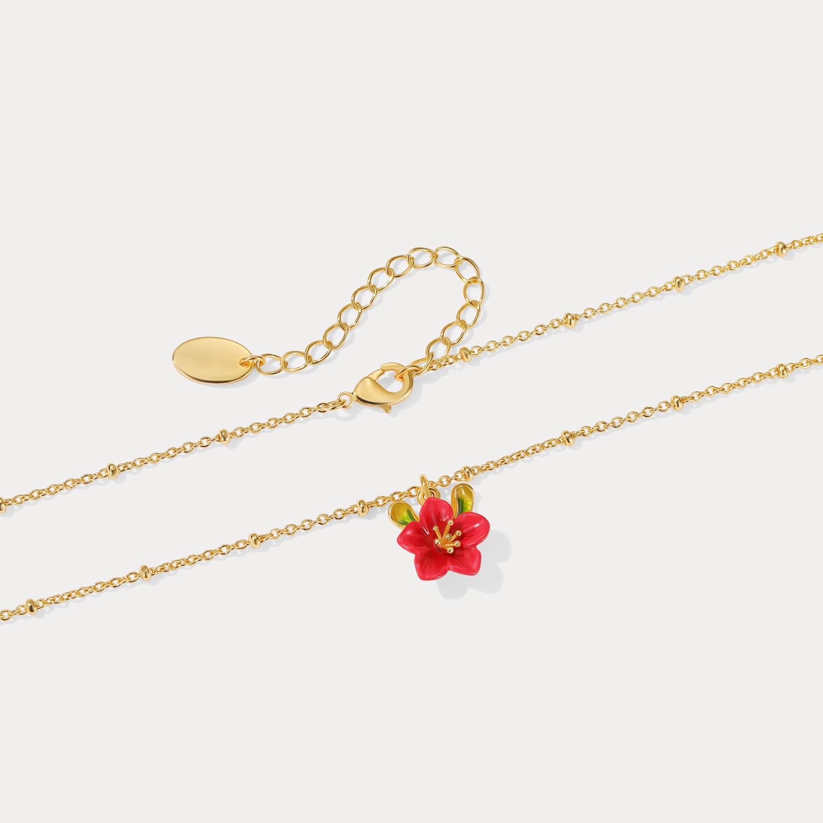 Begonia Flower Pendant Necklace