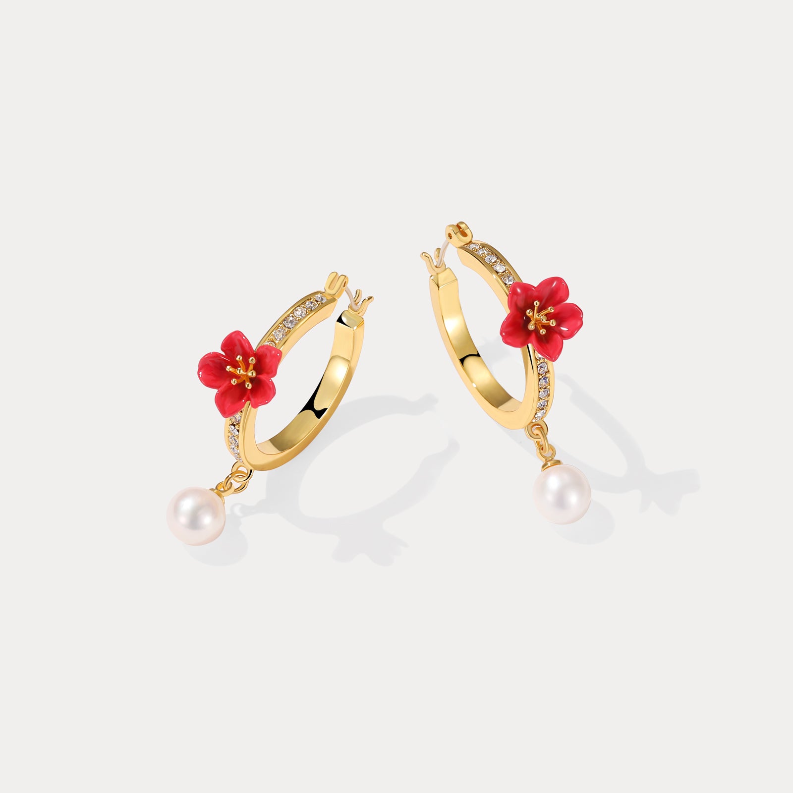 Begonia Flower Hoops Fashion Earrings
