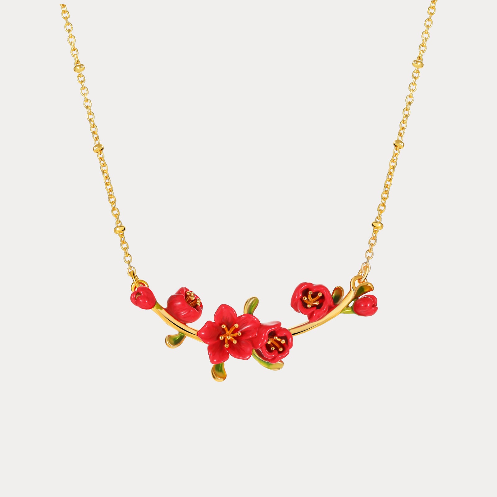 Selenichast Begonia Flower Necklace