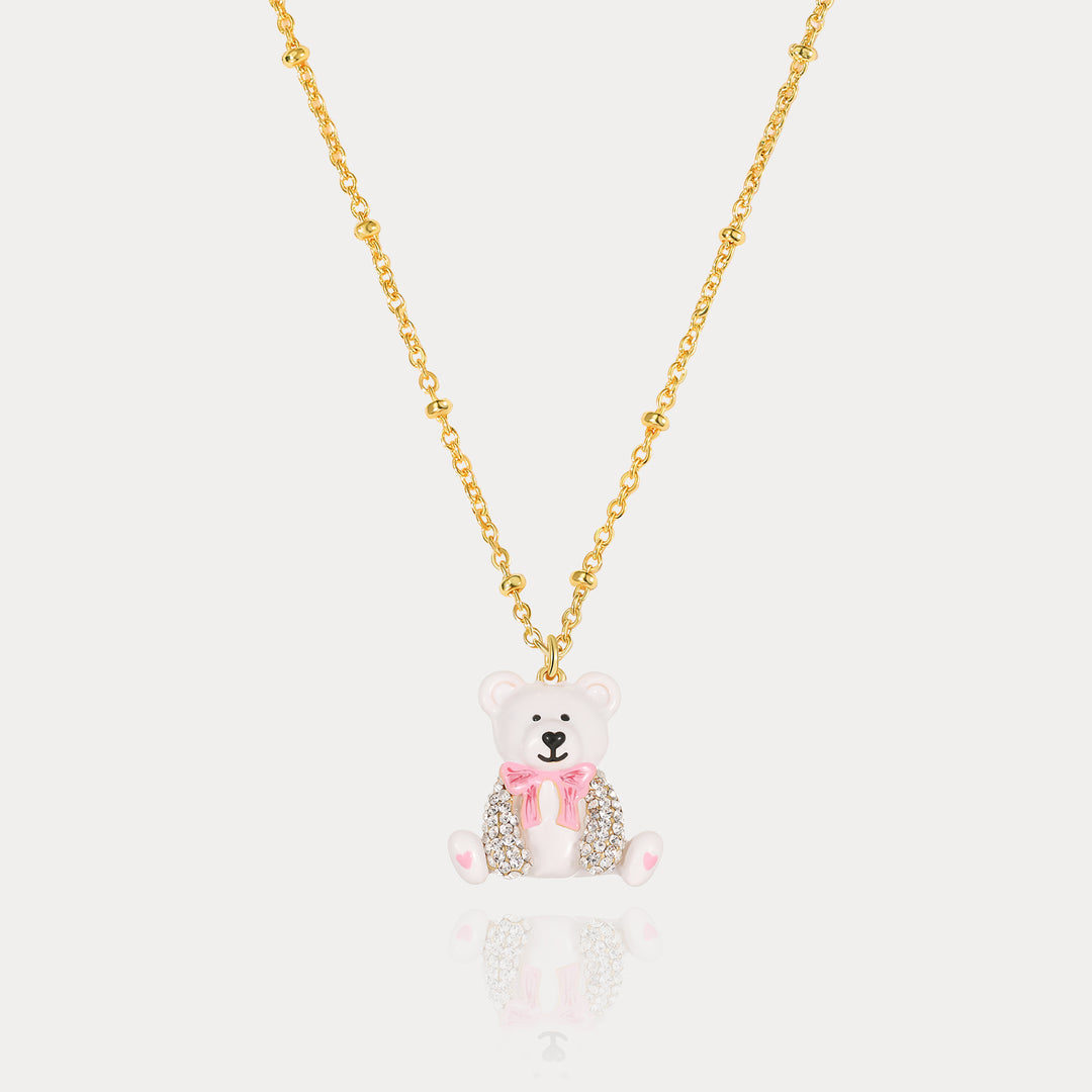 White Candy Bear Necklace