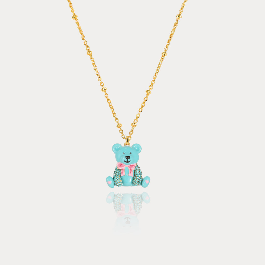 Blue Candy Bear Necklace