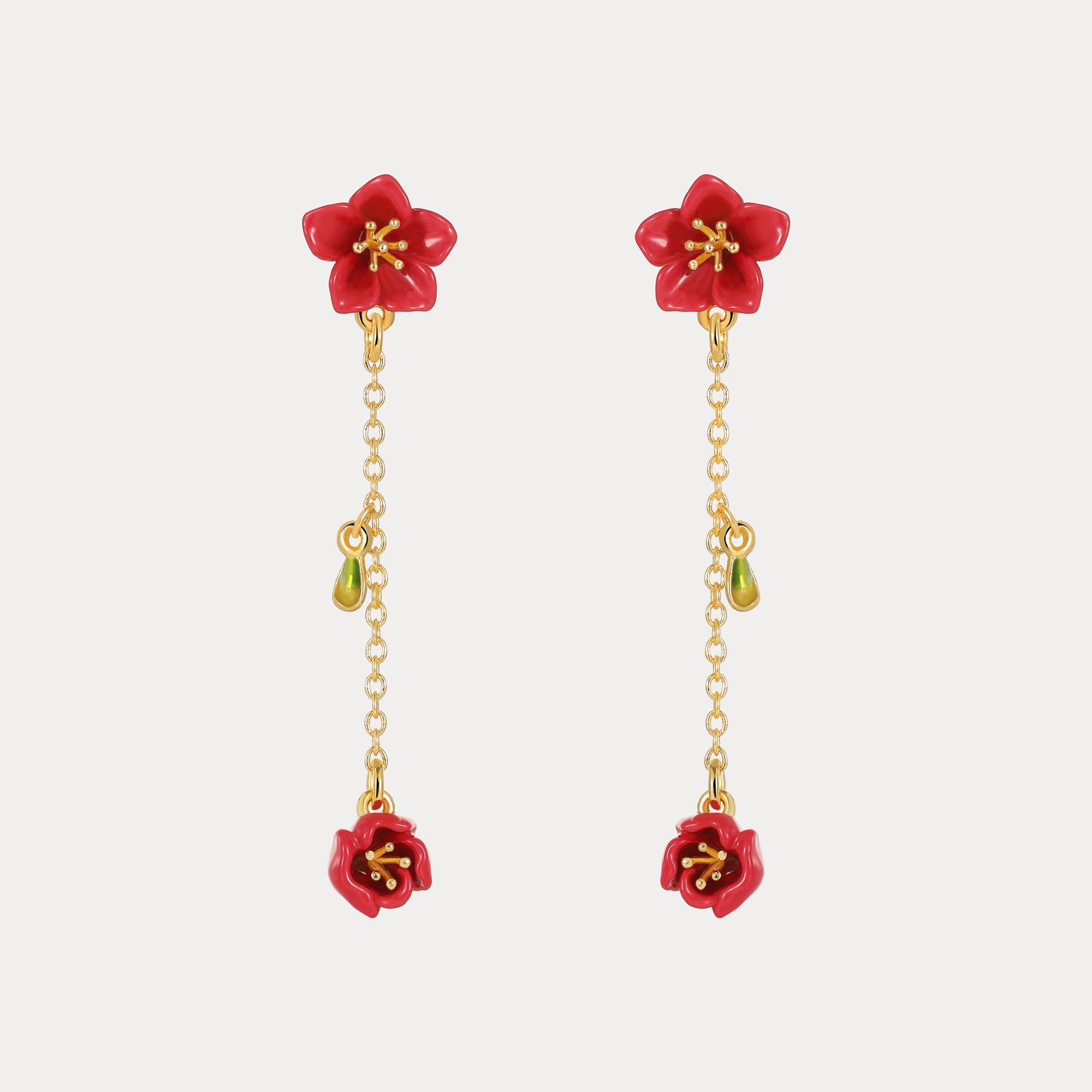 Selenichast Begonia Flower Earrings