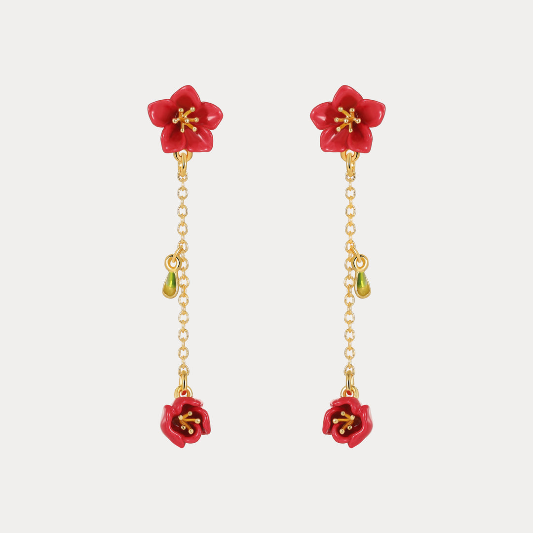 Selenichast Begonia Flower Earrings