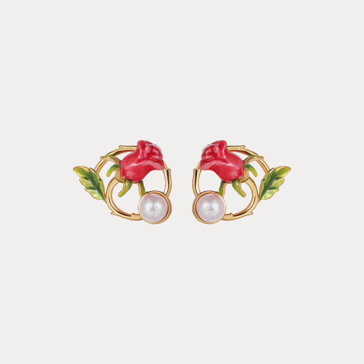 Selenichast rose garland stud earrings 1