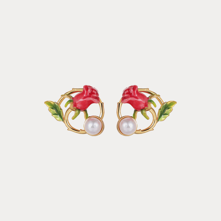 Selenichast rose garland stud earrings 1