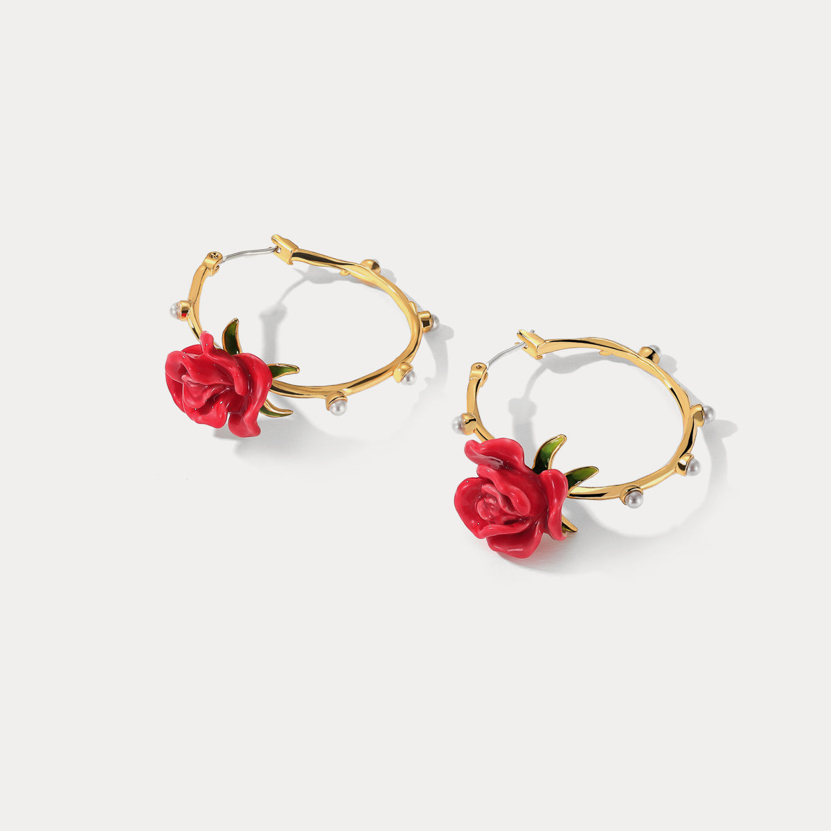 rose garland dainty earrings