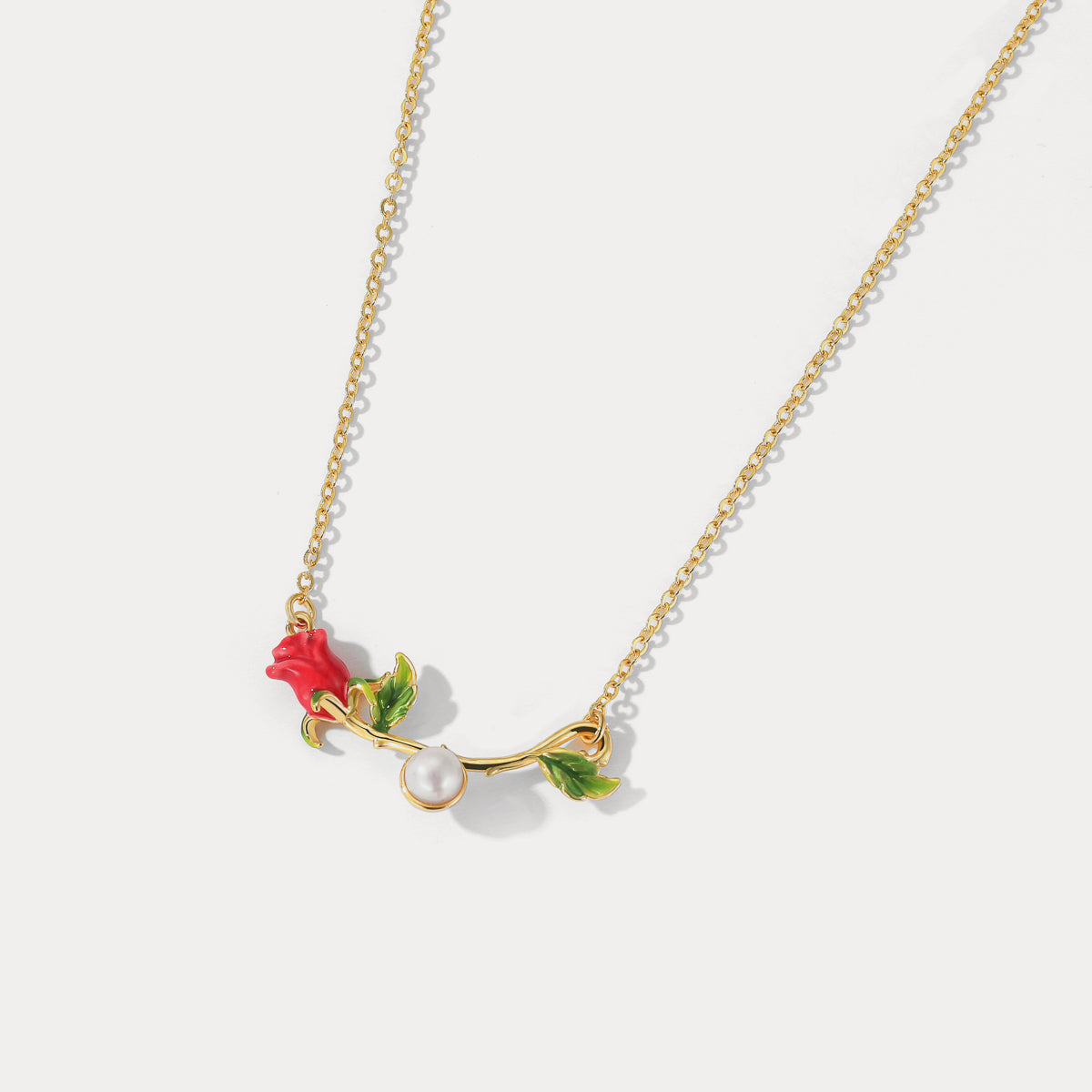 pearl rose necklace