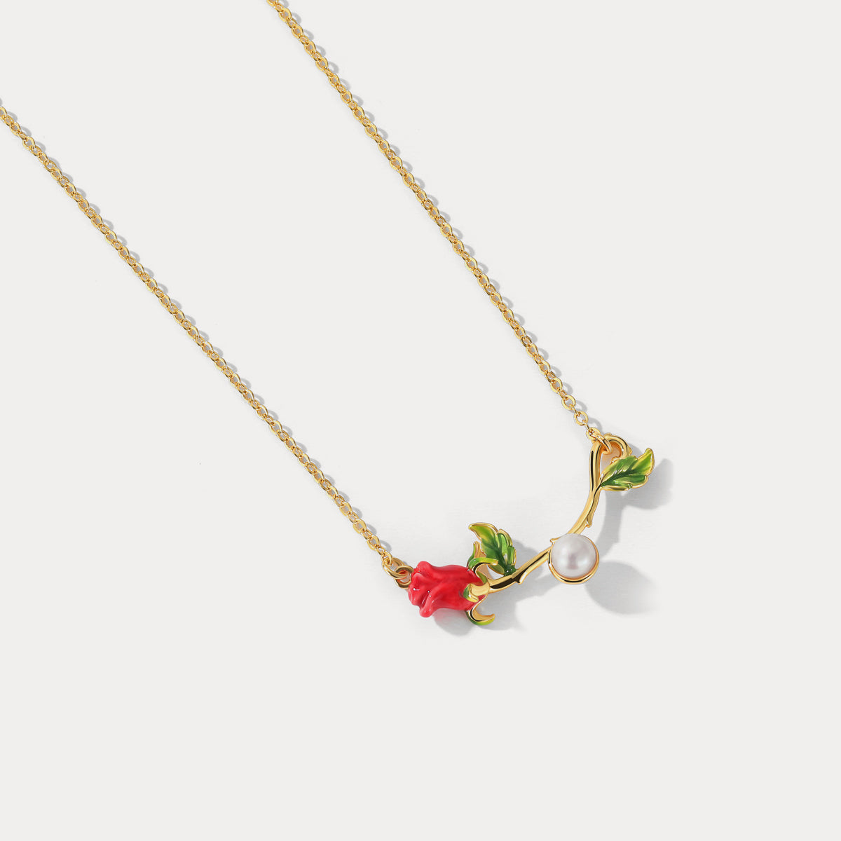 red rose necklace