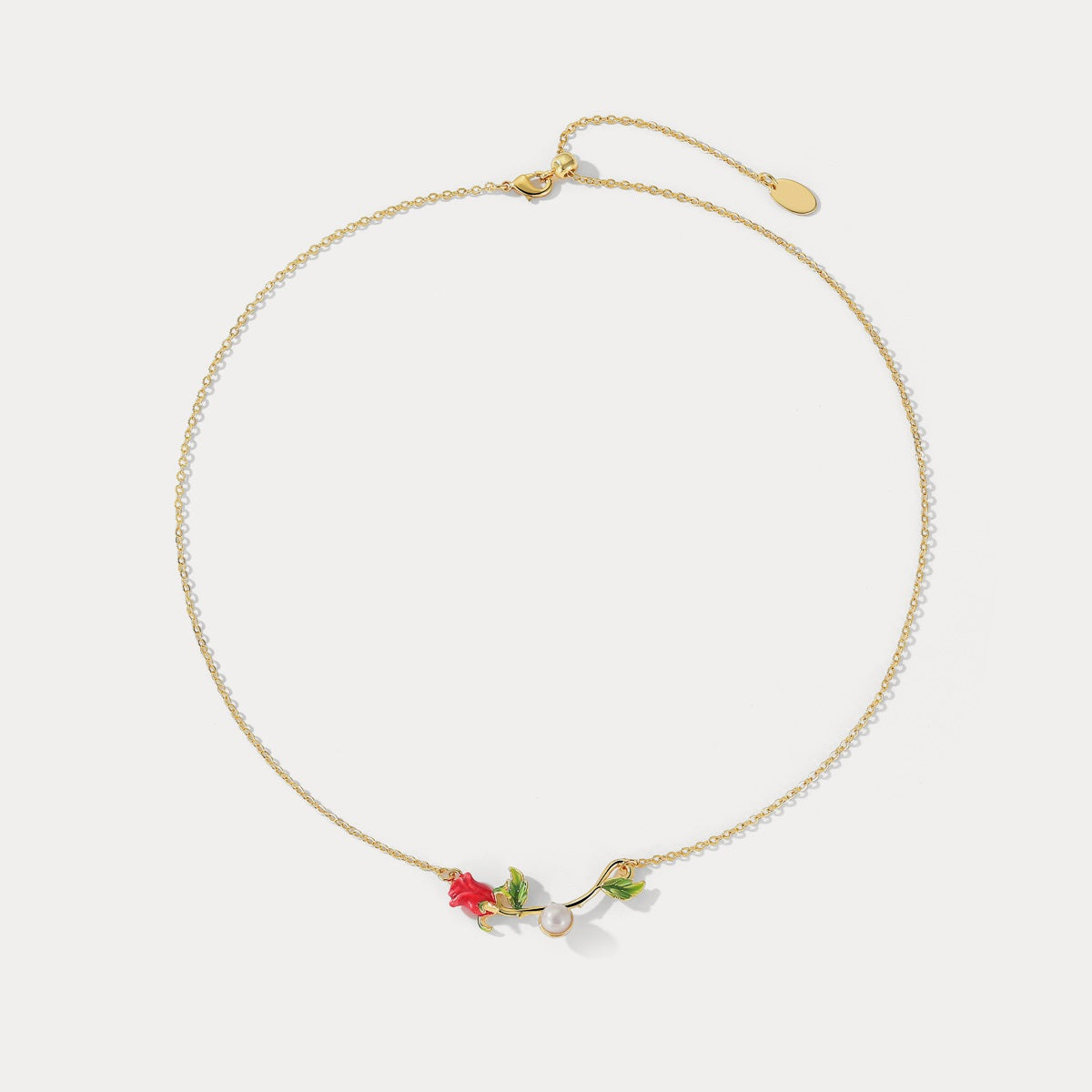 gold rose necklace
