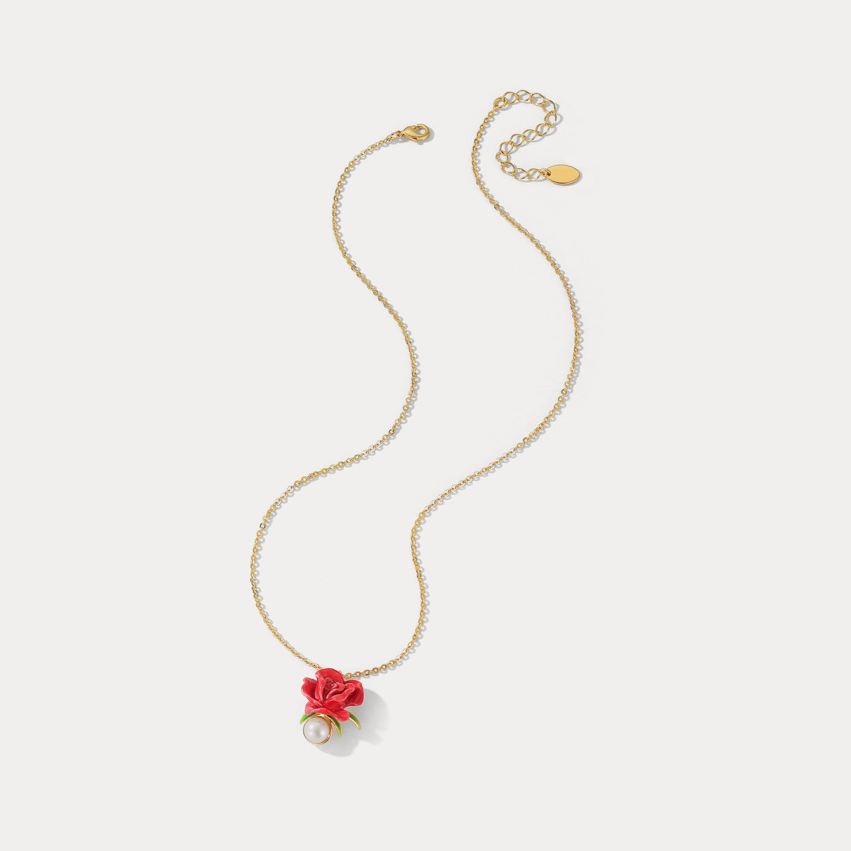 Rose Pearl Pendant Necklace