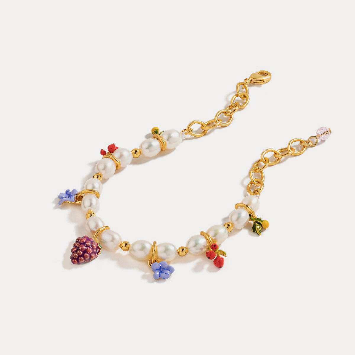 grape fruit pearl bracelet