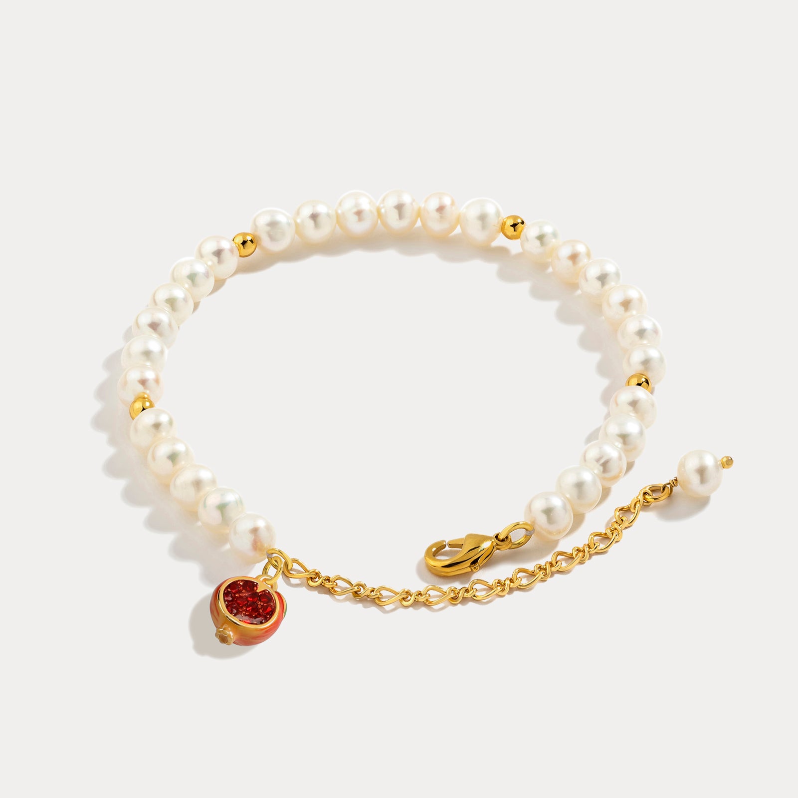 Pomegranate Pearl Chain Bracelet