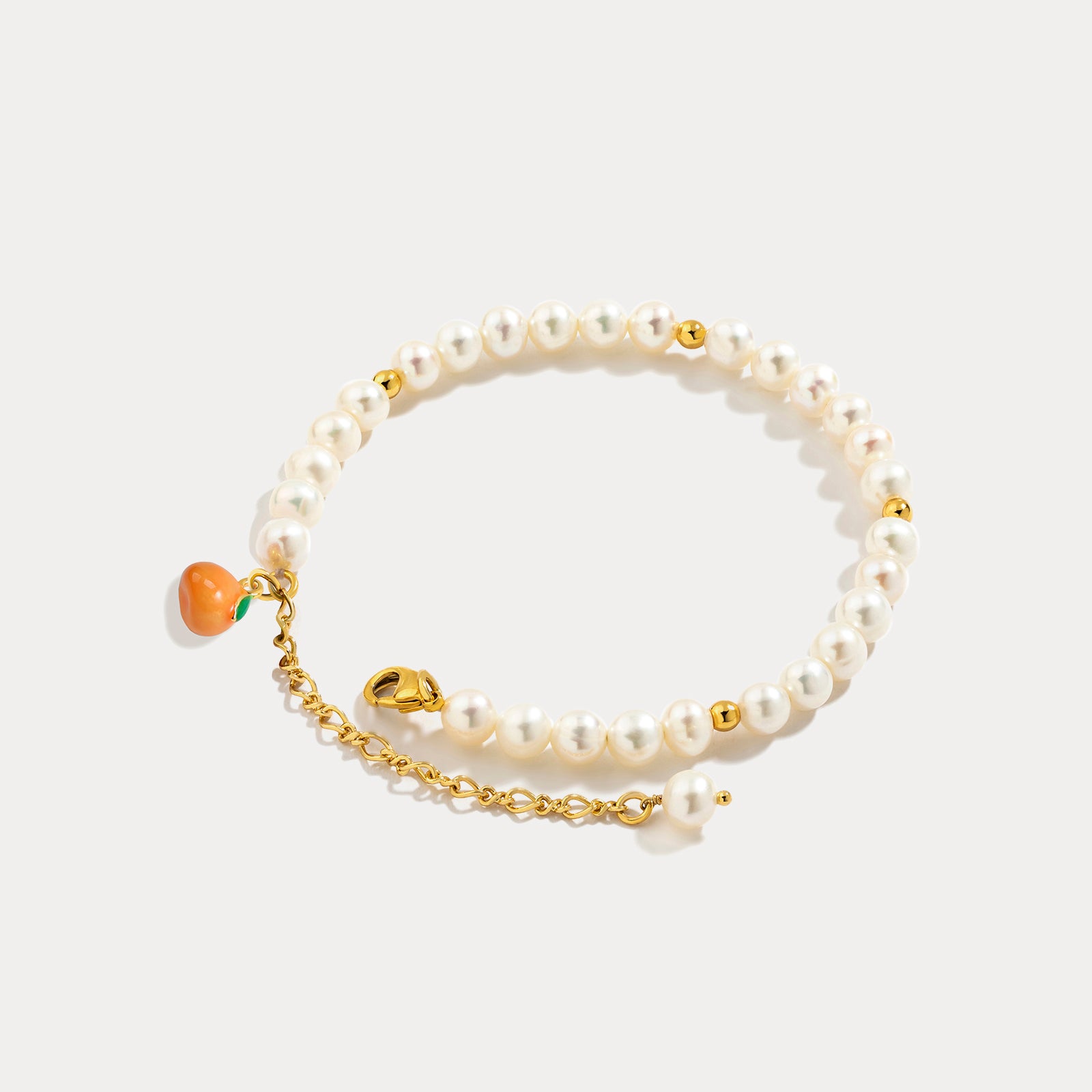 Orange Pearl Beads Bracelet