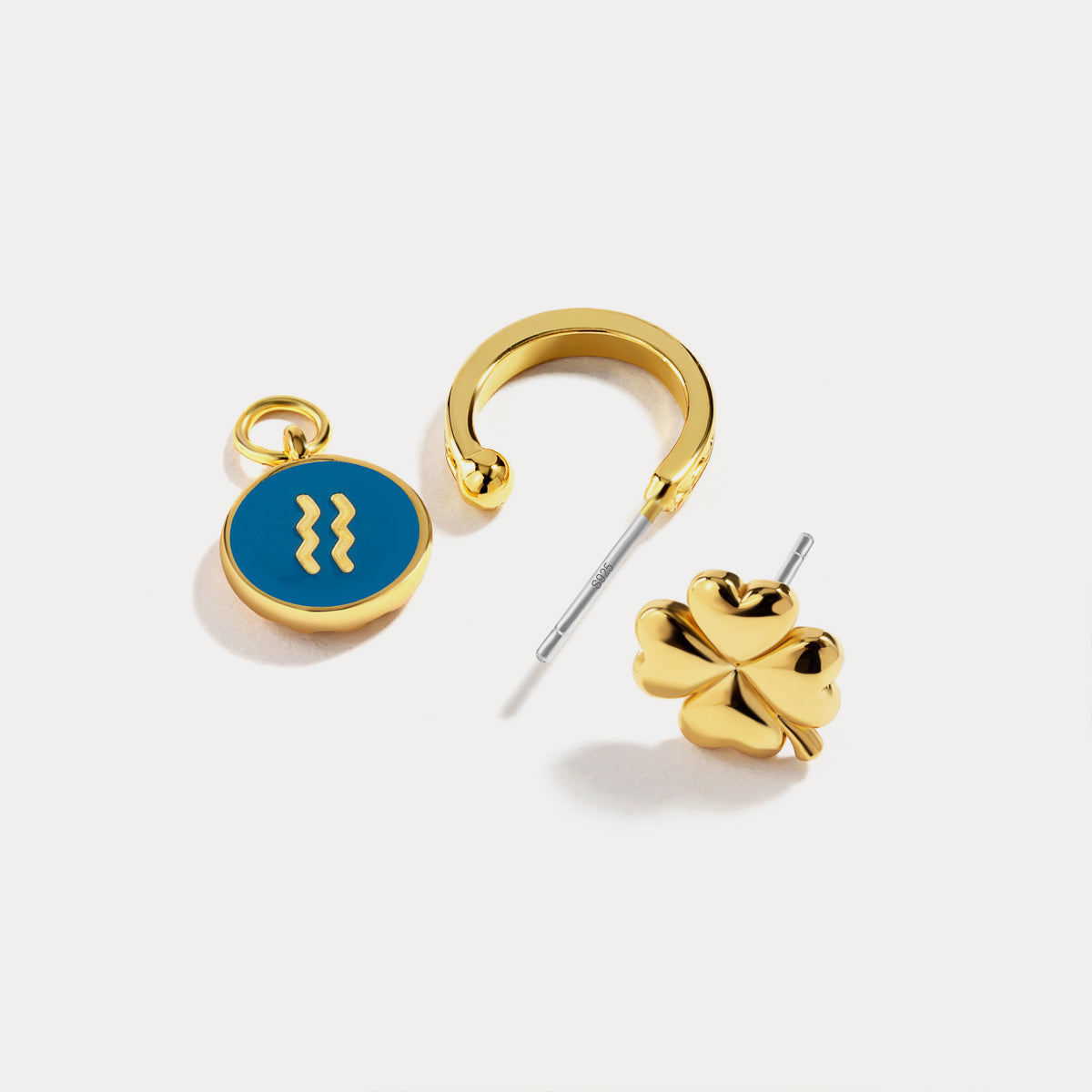 Aquarius astrological sign mismatch earrings