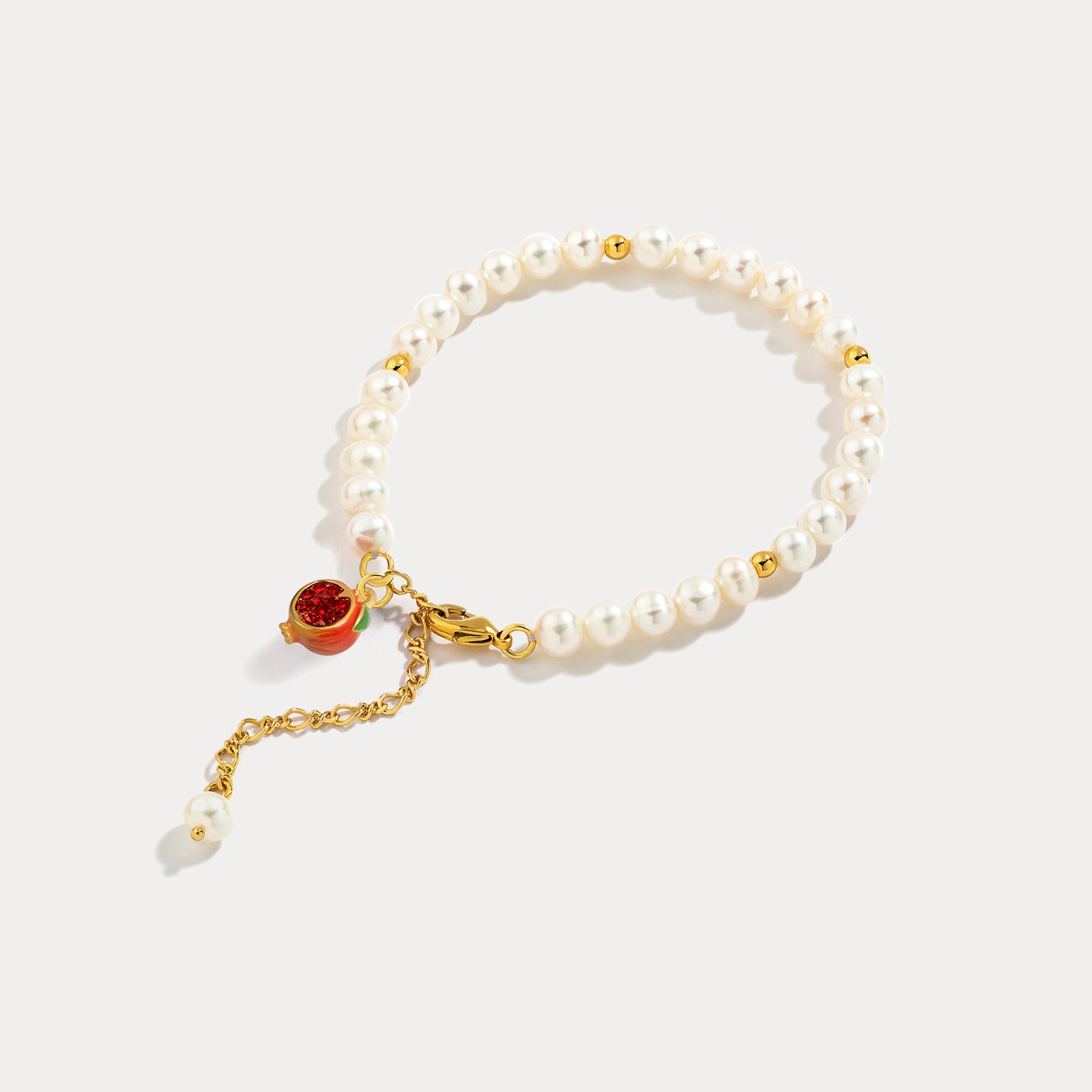 Pomegranate Pearl Gold Bracelet