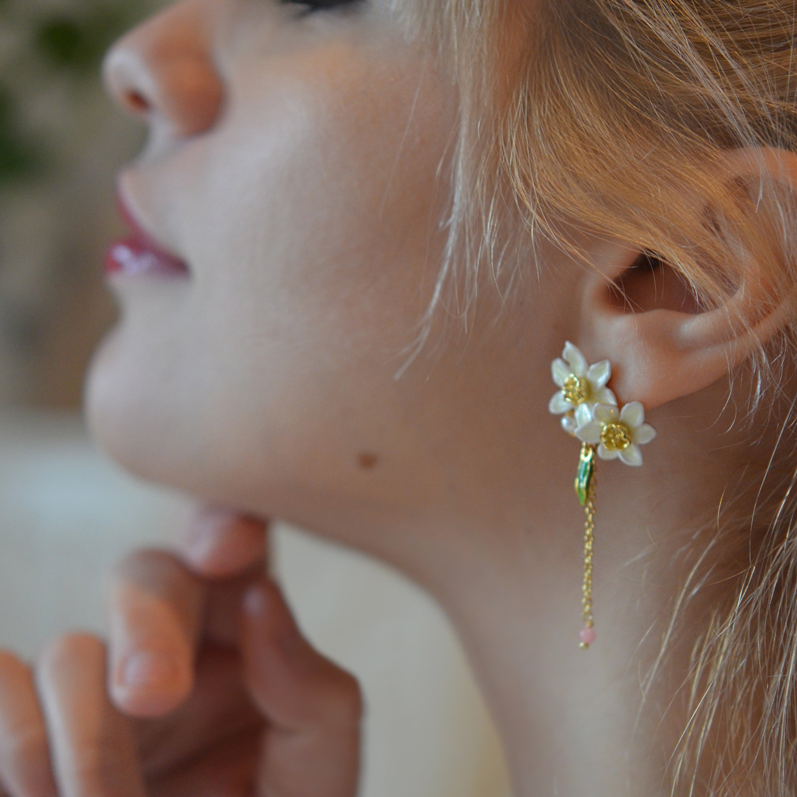 Daffodils Enamel Earrings