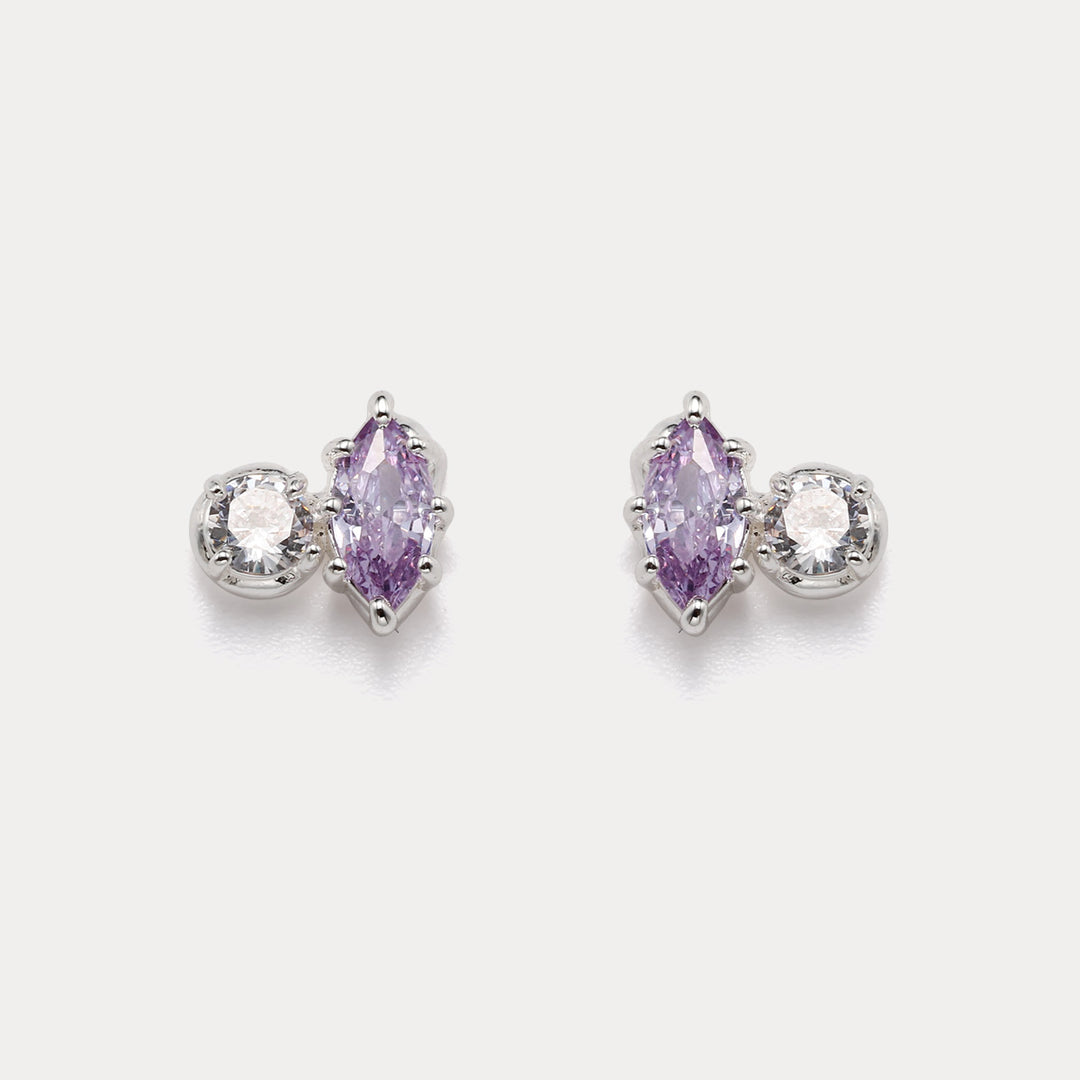 Selenichast purple gem stud earrings