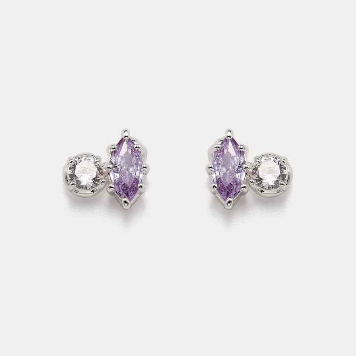 Selenichast purple gem stud earrings