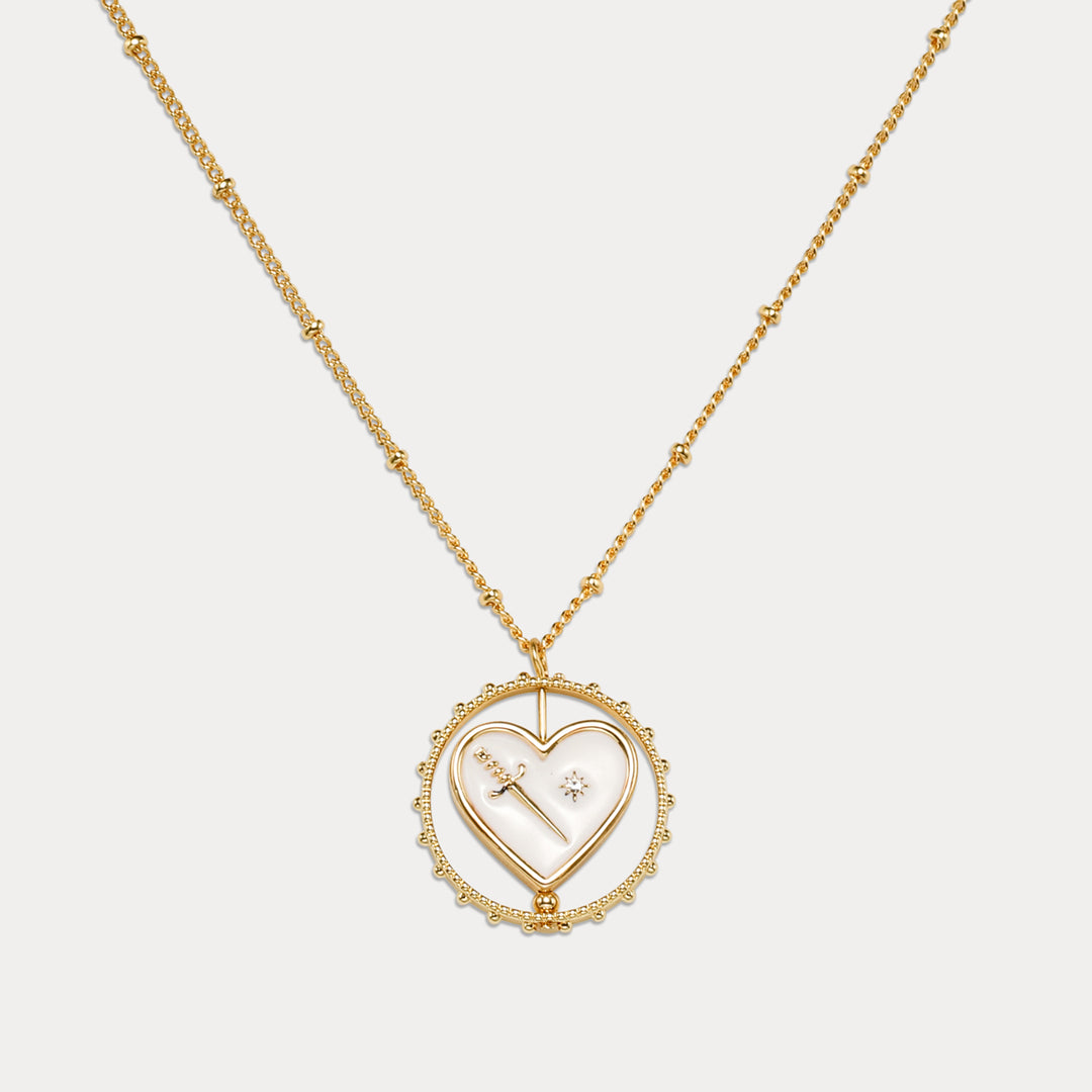 Selenichast rotating heart tarot necklace