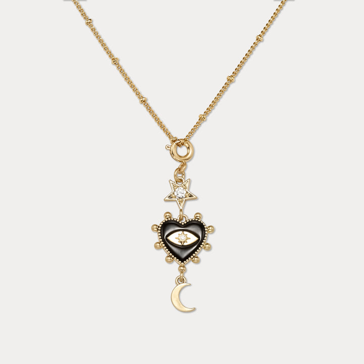 Selenichast Star&Moon Evil Eye Necklace