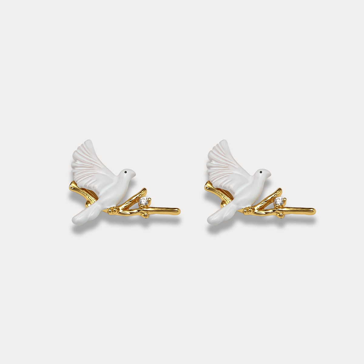 Peaceful Dove Gold Earrings