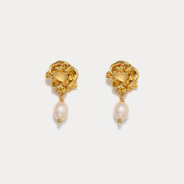 Selenichast tears of rose pearl earrings
