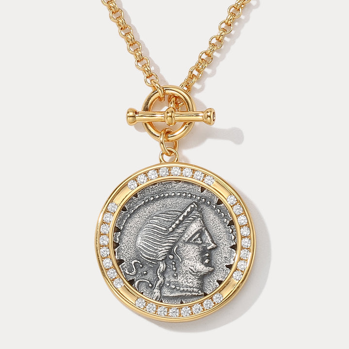 Selenichast Vintage Roman Coin Necklace