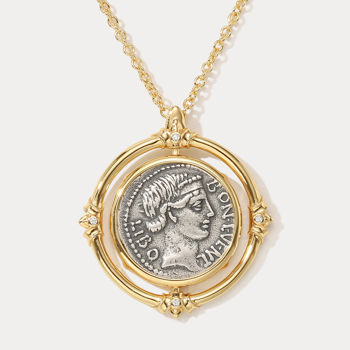 Selenichast Vintage Roman Coin Necklace