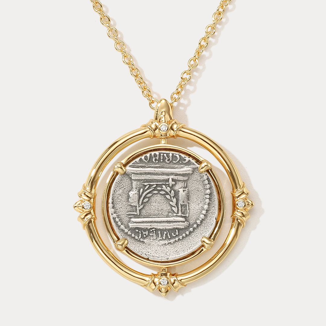 Selenichast Vintage Roman Coin Necklace