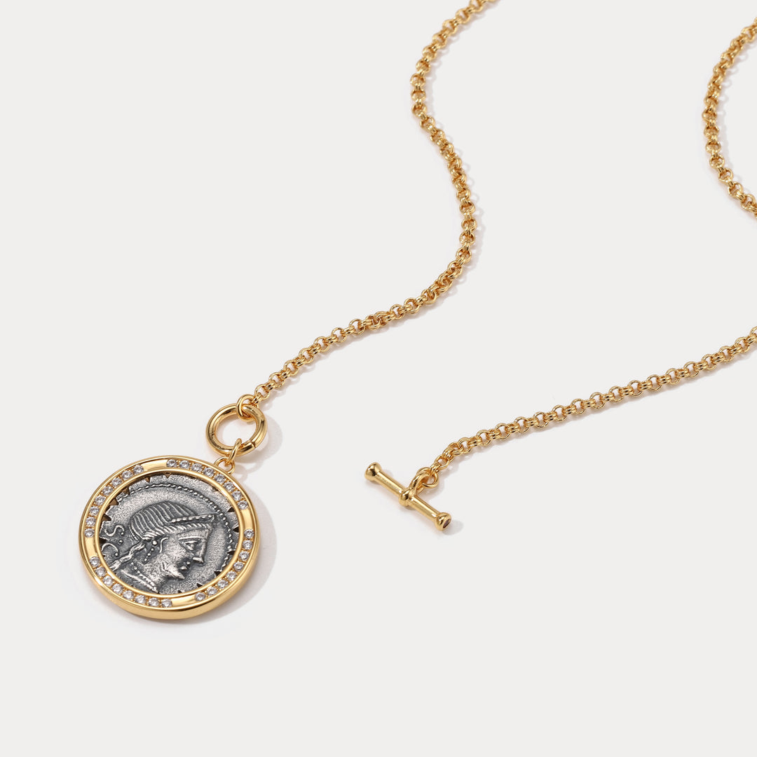 Selenichast Vintage Roman Coin Necklace