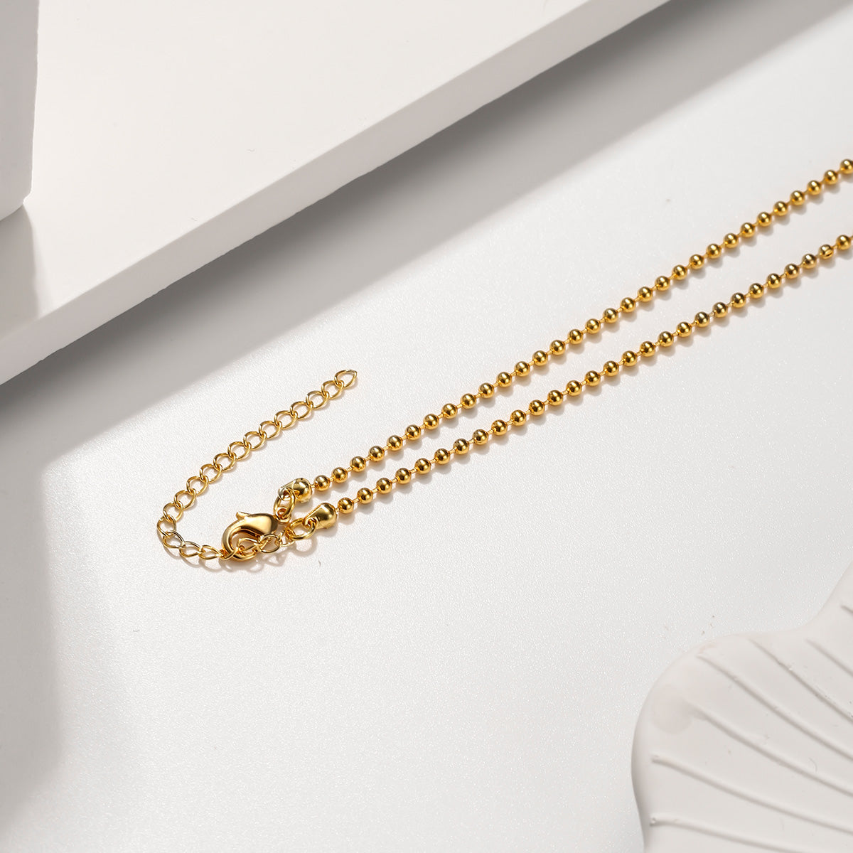 simple gold little ball link necklace minimal gold jewelry