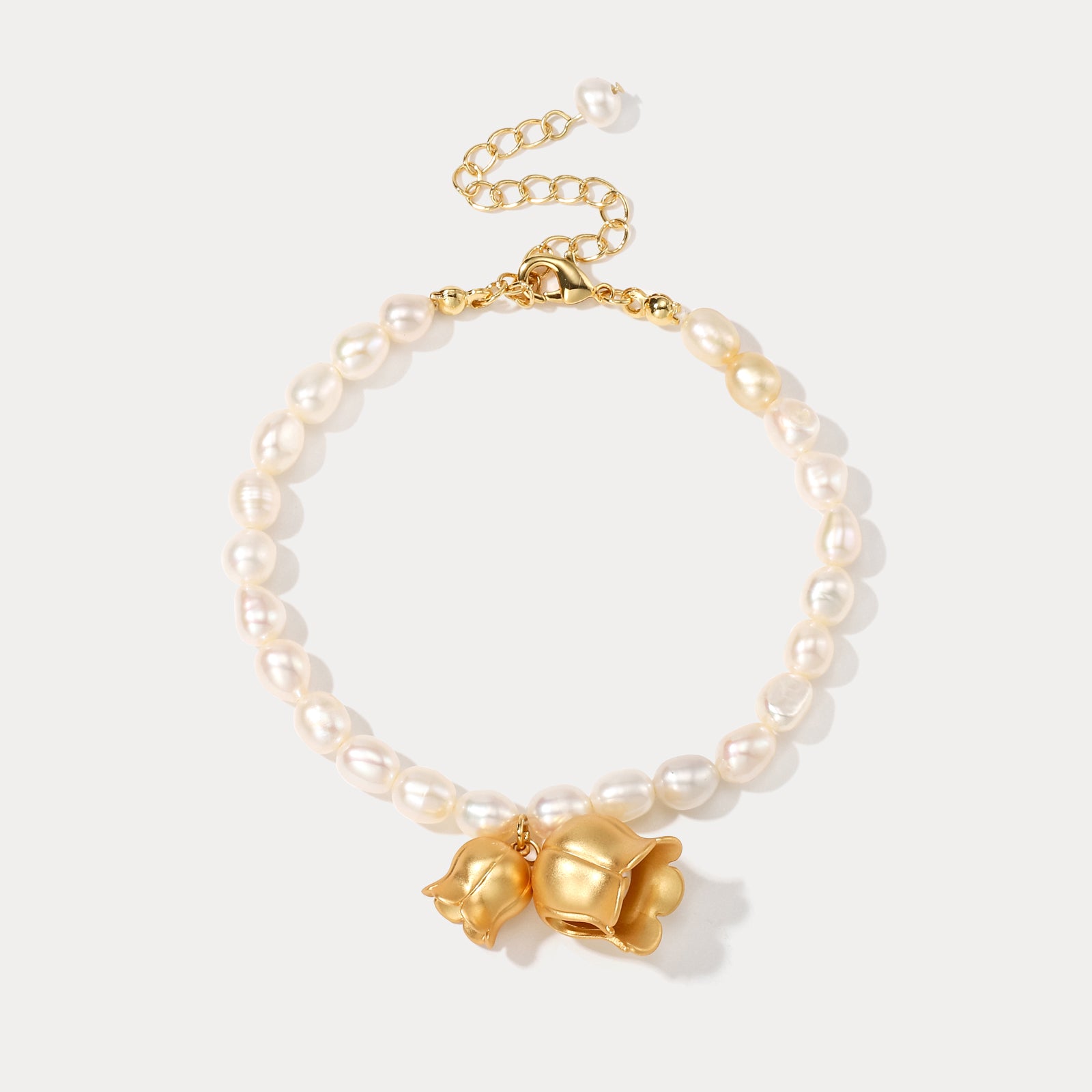 Selenichast Lily Of The Valley Bracelet, Bell Orchid Bracelet, Pearl ...