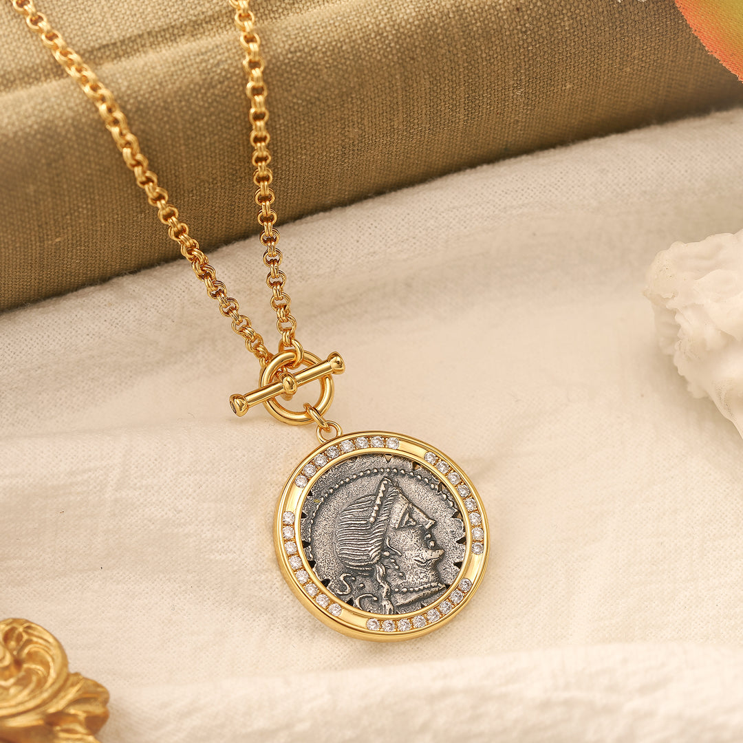 Selenichast Vintage Roman Coin Necklace