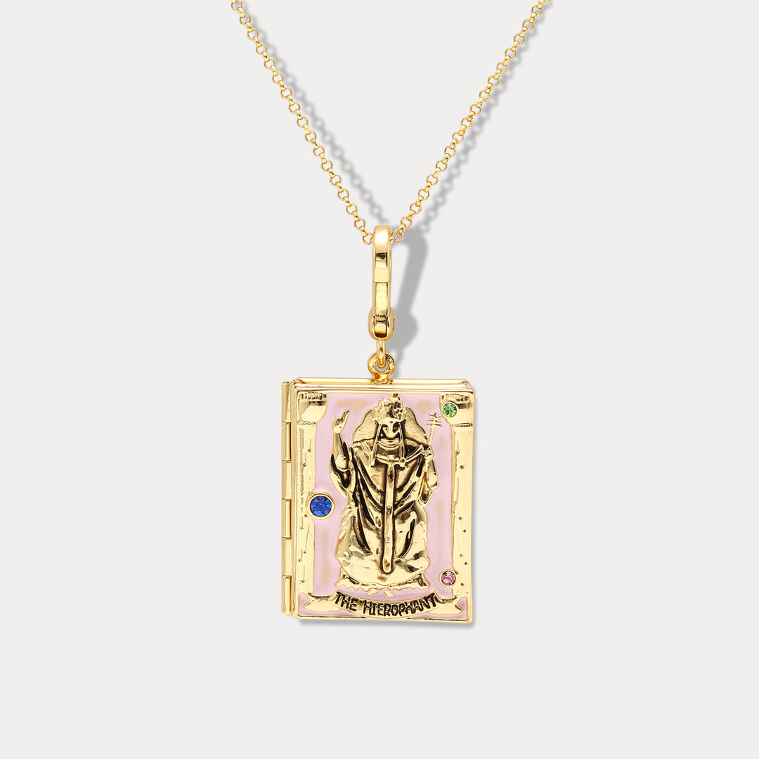 Tarot Locket Necklace - The Hierophant