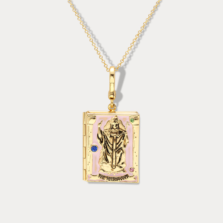 Collier de médaillon de tarot - le hiérophant