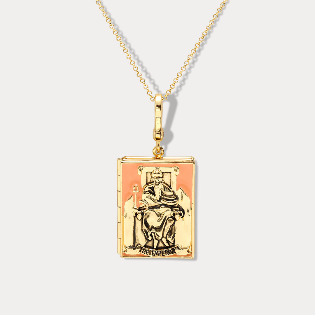 Tarot Locket Necklace-The Emperor