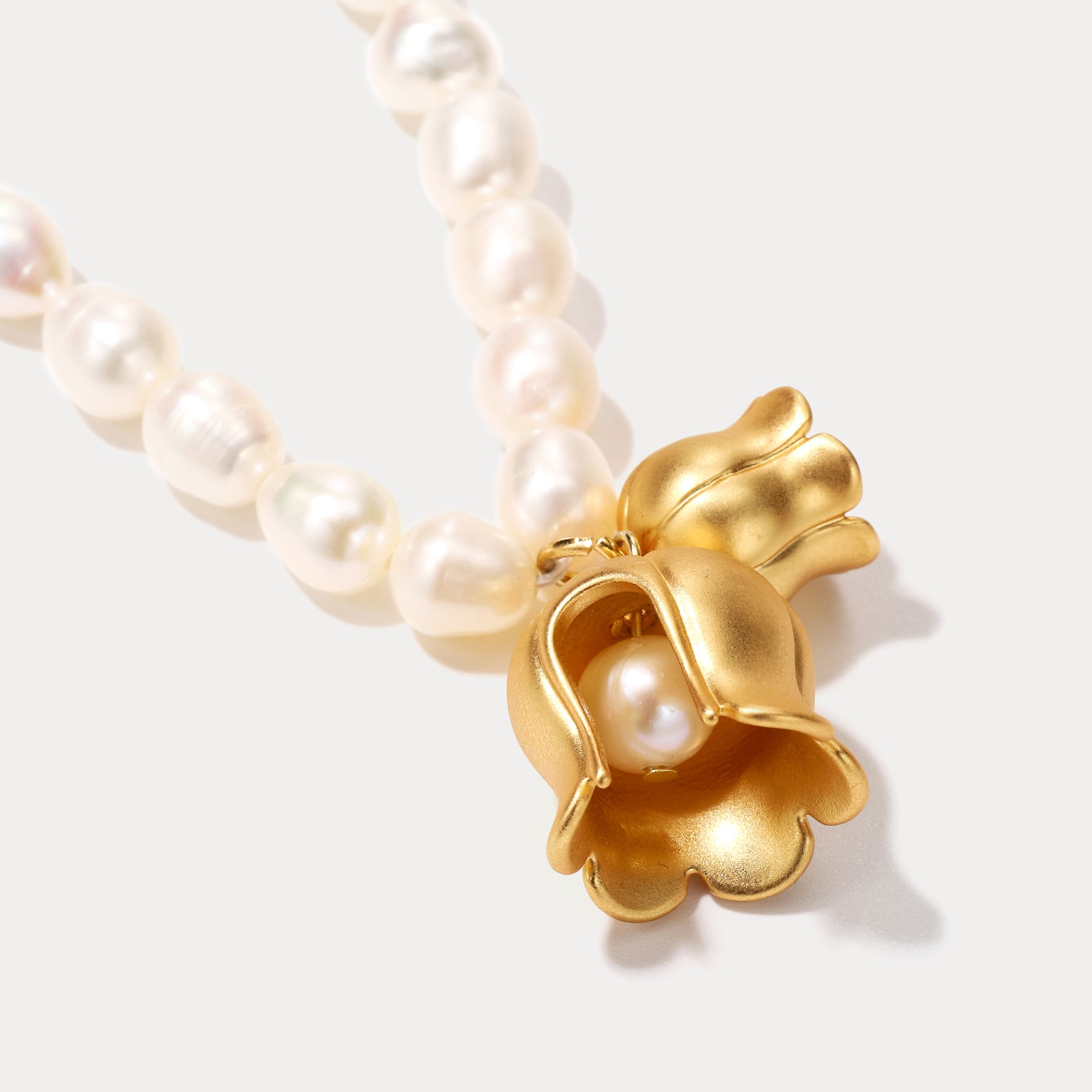 Lily Of The Valley Pearl Bell Necklace