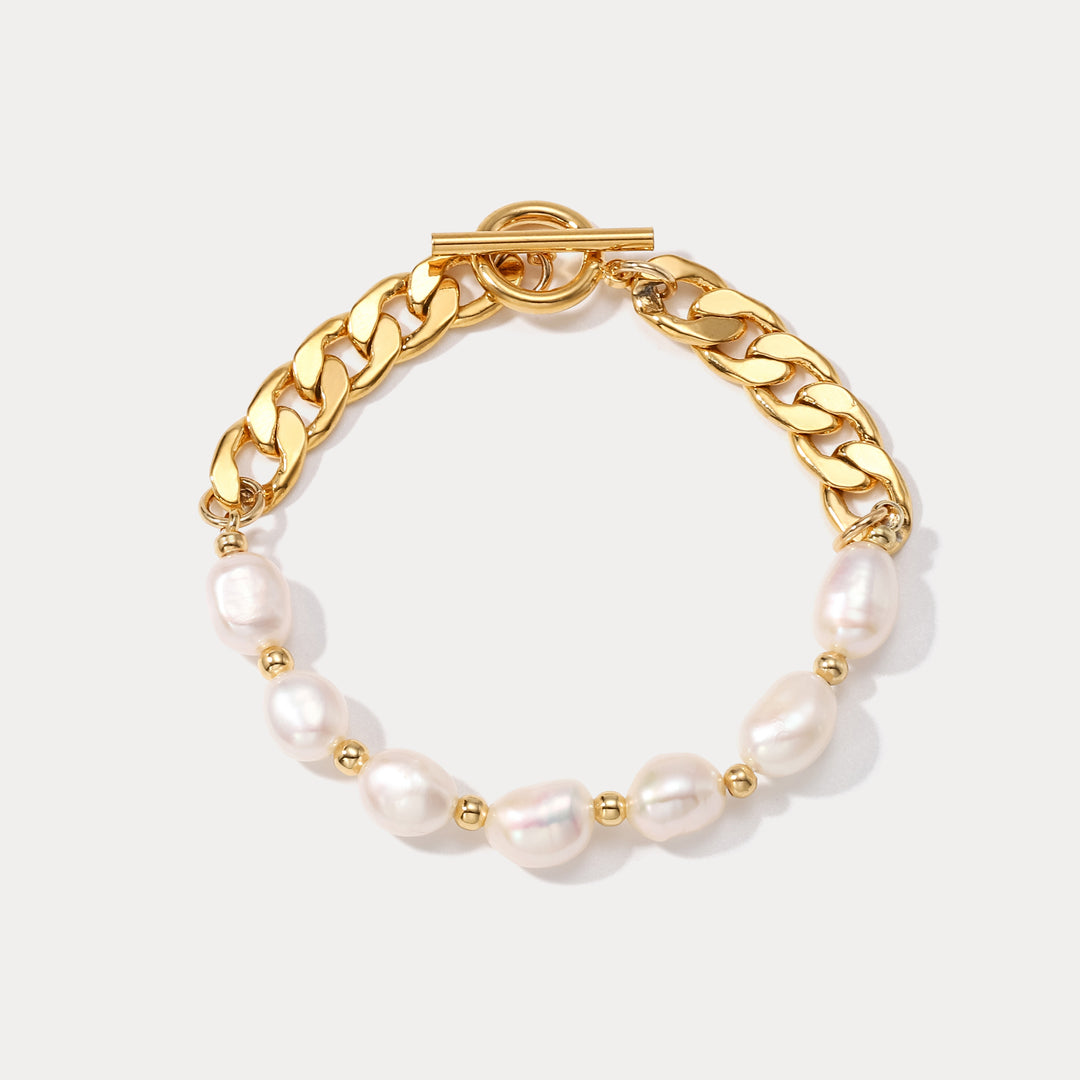 Selenichast Brass Pearl Bracelet