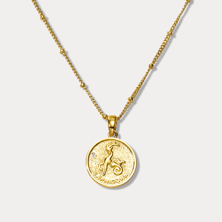 Capricorn Constellation Coin Pendant Necklace