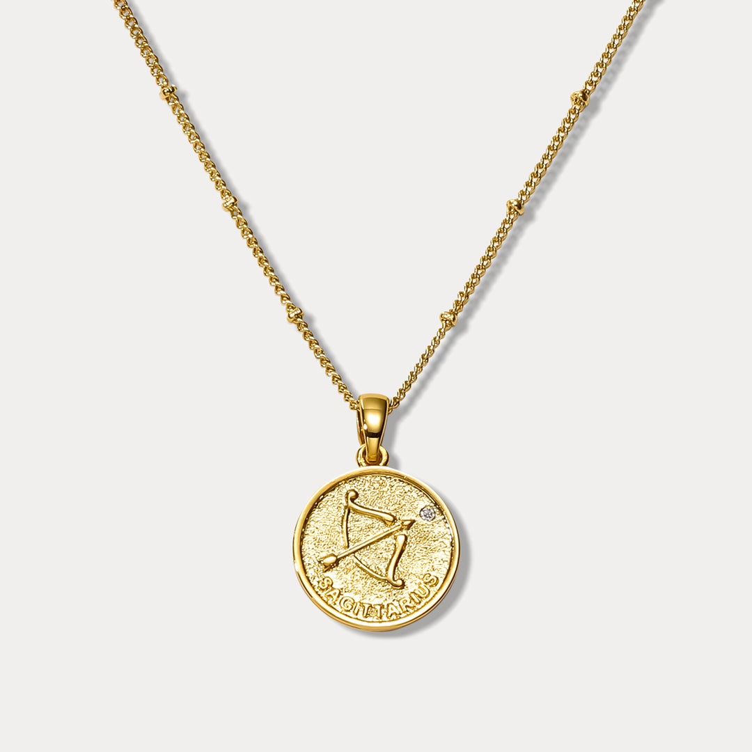 Selenichast sagittarius constellation coin pendant necklace