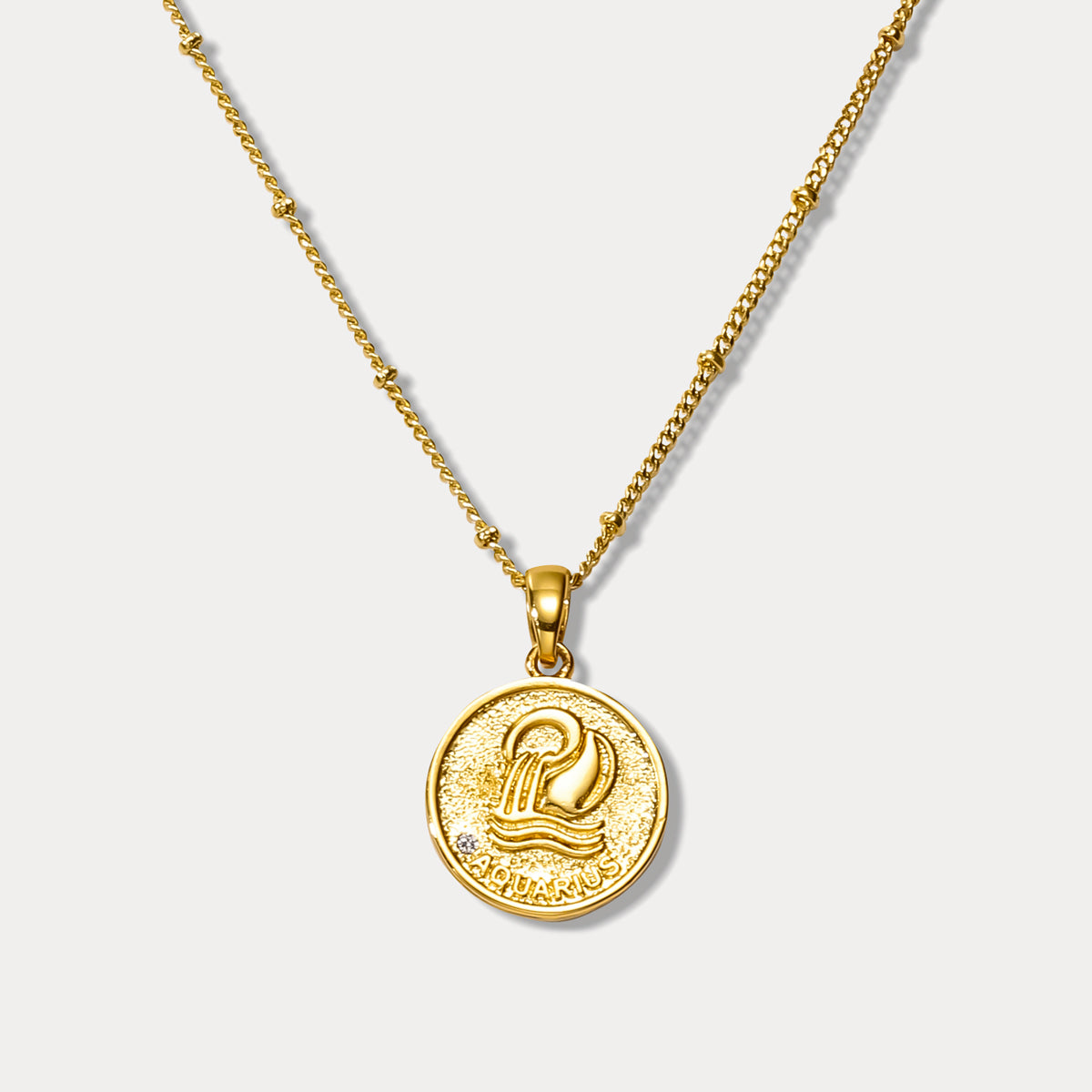Aquarius Constellation Coin Pendant Necklace