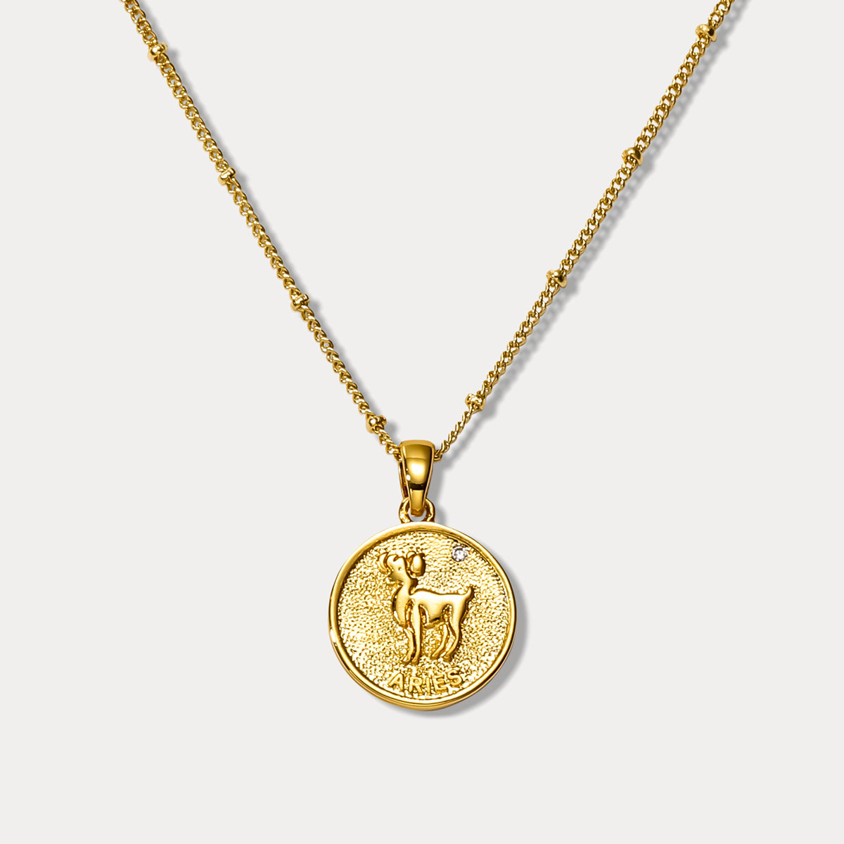 Selenichast aries constellation coin pendant necklace